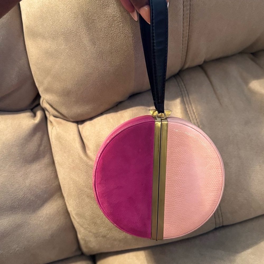 DVF Diane Von FurstenbergTwo-Tone Light Pink, Fuchsia and Gold Women's Bag
